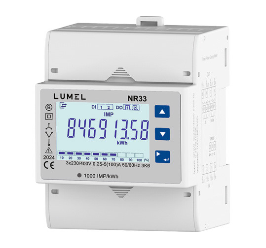 Energy meter for 3-phase network 100A - NR33