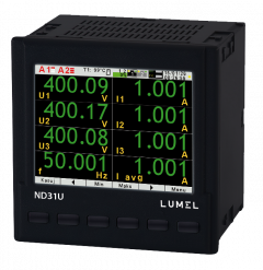 ND31U - Miernik parametrów sieci z ethernet daisy chain I protokołami MQTT (IIoT), BACNET/IP LUB MODBUS TCP/IP z certyfikatem UL