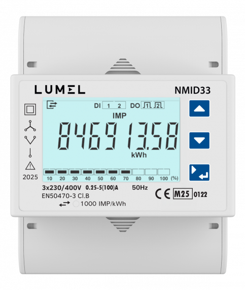 3-fazowy licznik energii z certyfikatem MID (do 100A) (MODBUS RTU)