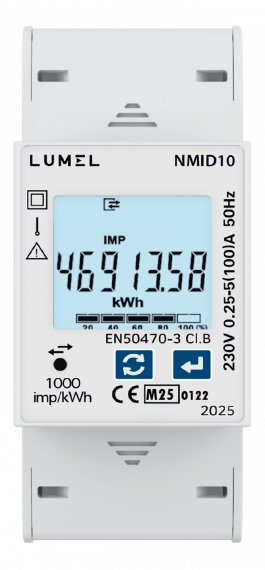 Single-phase energy meter with MID certification (up to 100 A) (MODBUS RTU)