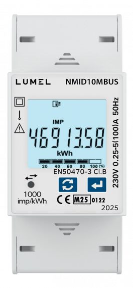 Single-phase MID certified energy meter (up to 100A) (MBUS)
