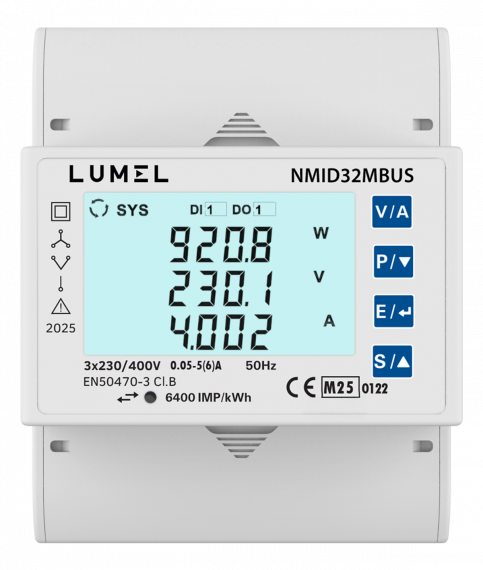 3-fazowy licznik energii z certyfikatem MID (1/5A) (MBUS)