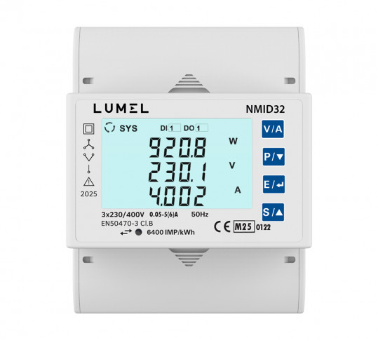Three-phase MID certified energy meter (1/5A) (MODBUS RTU)
