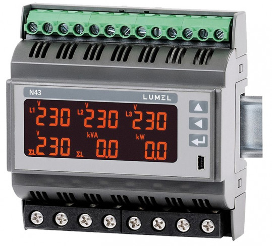 Rail mounted 3-phase power network meter