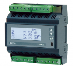 Rail mounted 3-phase power network meter with Ethernet and recording