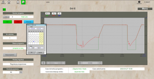 System for visualization and control of the technological process in 20 heating pits.