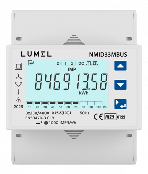 Three-phase MID certified energy meter (up to 100A) (M-Bus)