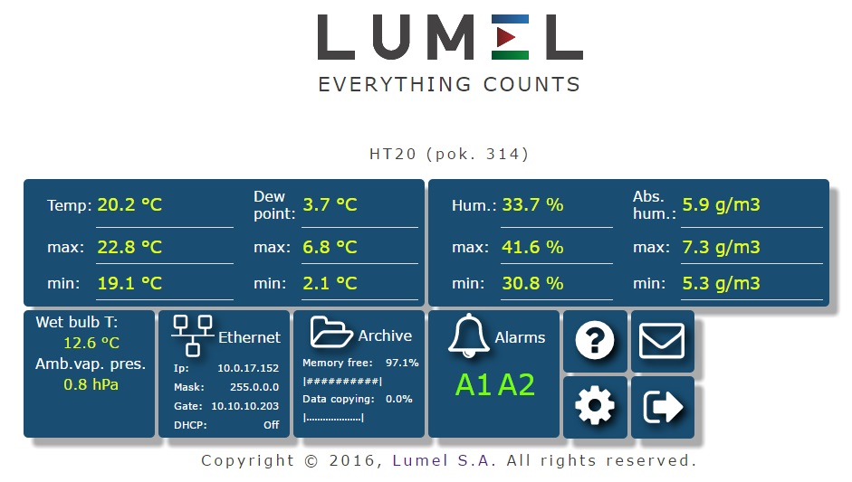 Temperature and humidity data logger with Ethernet and PoE